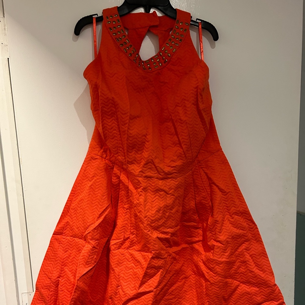 New York and Company 14  strapless dress hot pink. In good condition.